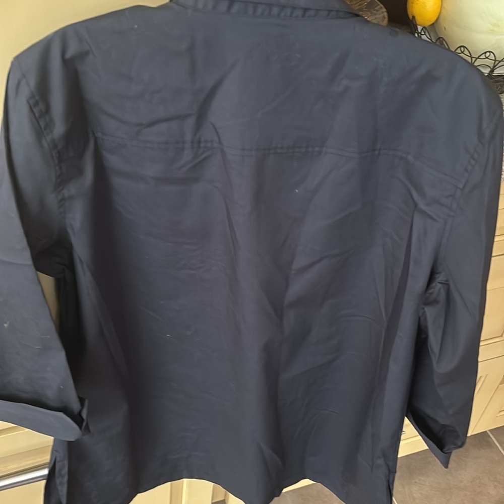 Foxcroft Midnight Black Collared shaped wrinkle free  Shirt - Picture 3 of 10
